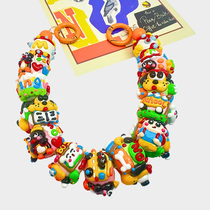DIY Hand Painted Beads Cartoon Phone Chain