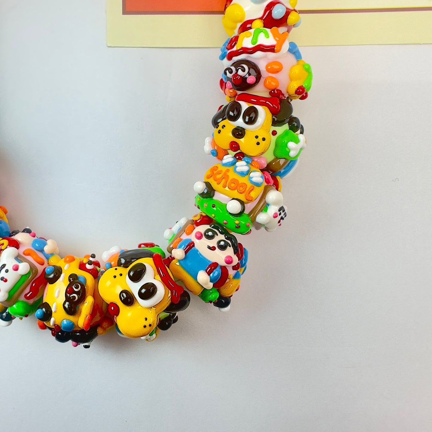 DIY Hand Painted Beads Cartoon Phone Chain